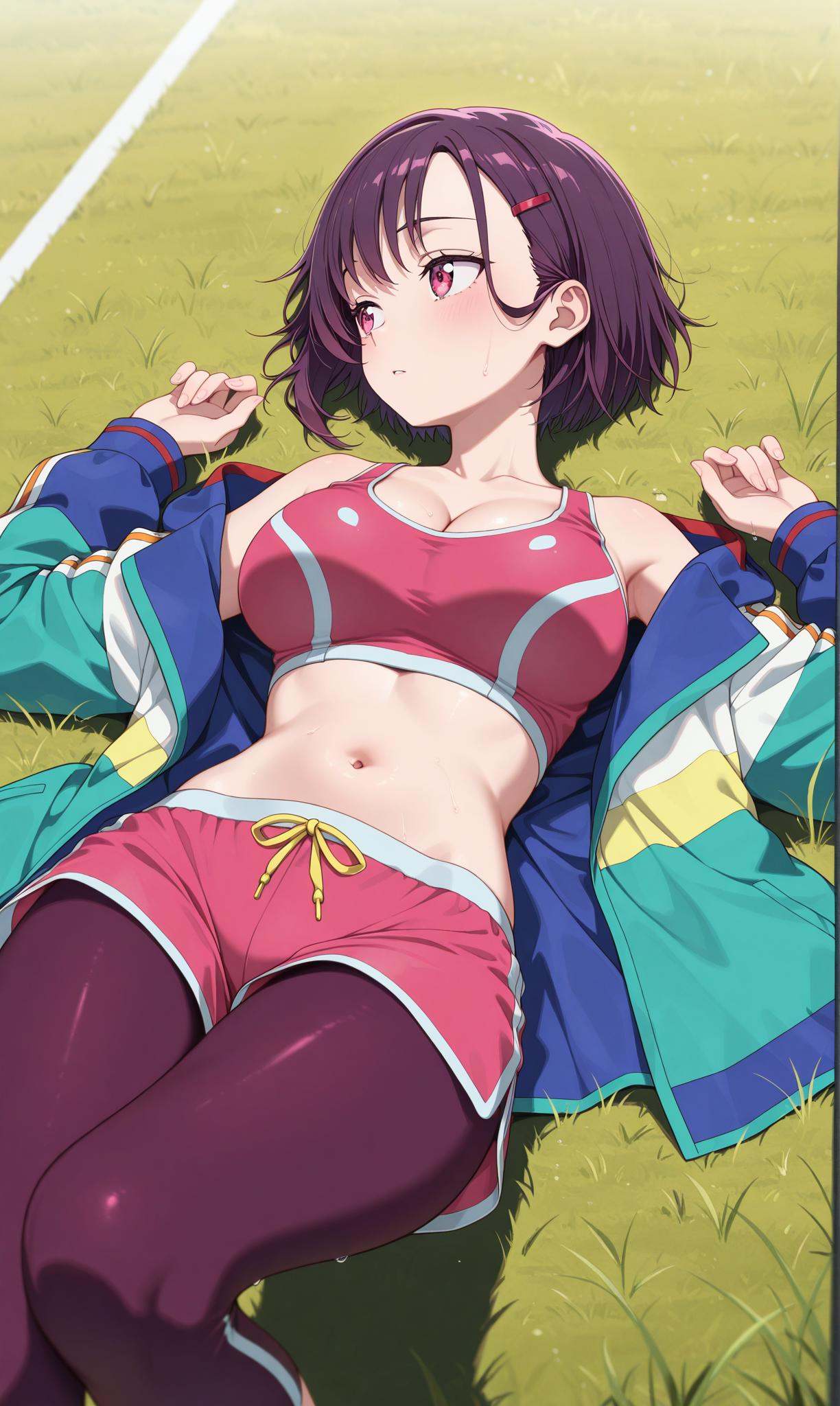 mikazuki shizuka,  purple hair,  pink eyes on Tensor.Art