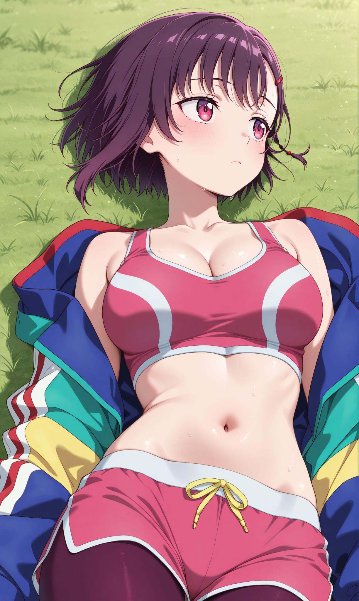 mikazuki shizuka,  purple hair,  pink eyes on Tensor.Art