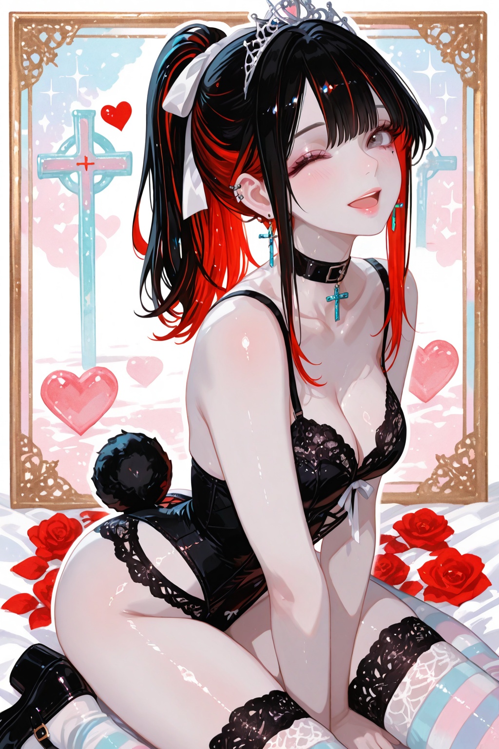 Solo girl,  long hair,  breasts on Tensor.Art