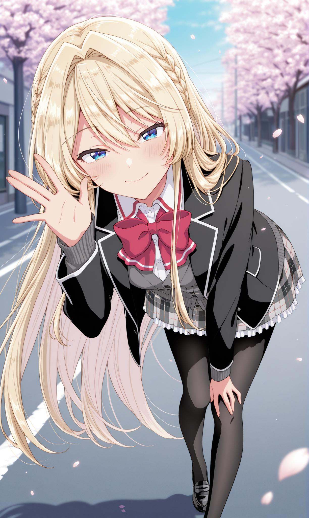 ouzuka mai,  blue eyes,  blonde hair on Tensor.Art