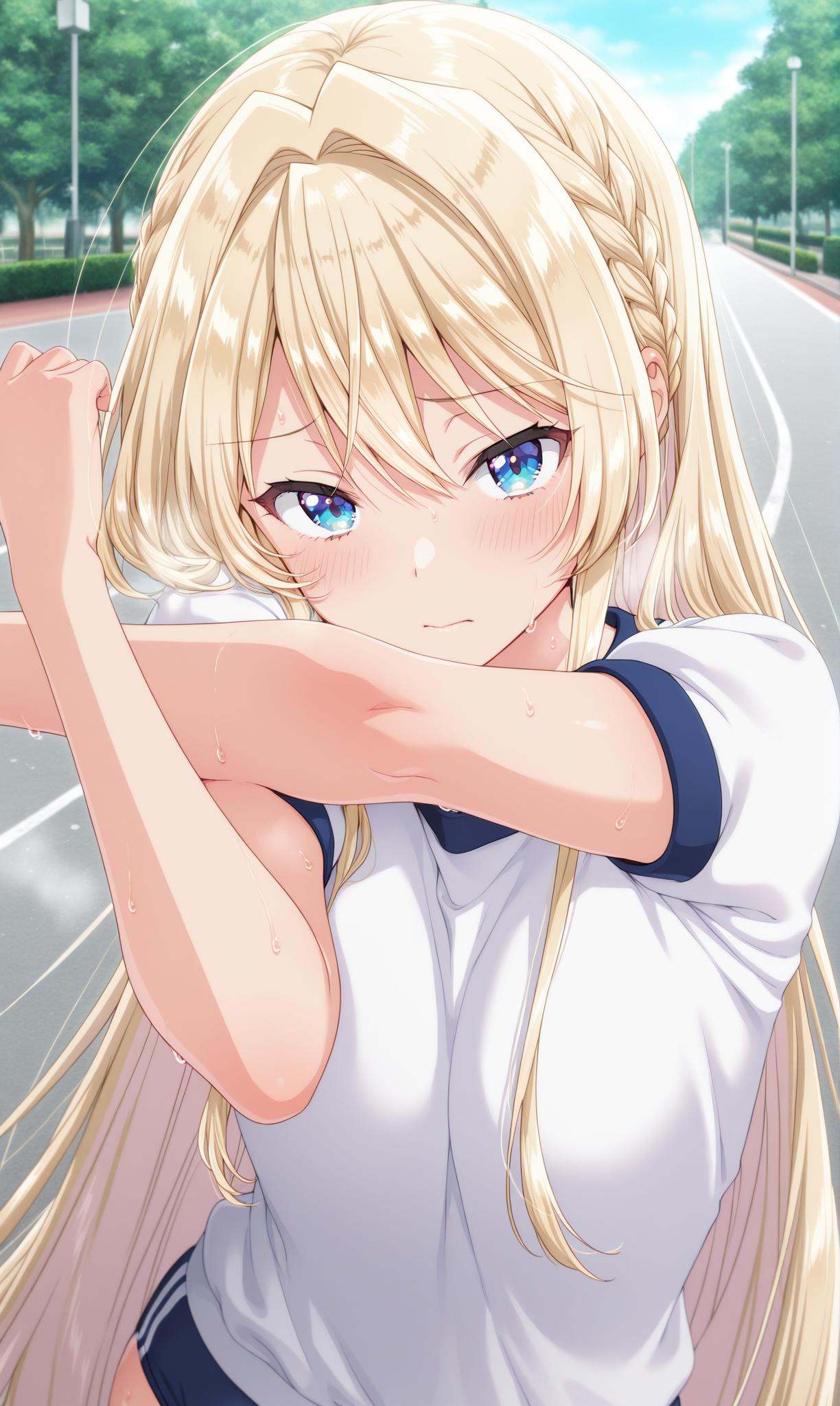 ouzuka mai,  blue eyes,  blonde hair on Tensor.Art