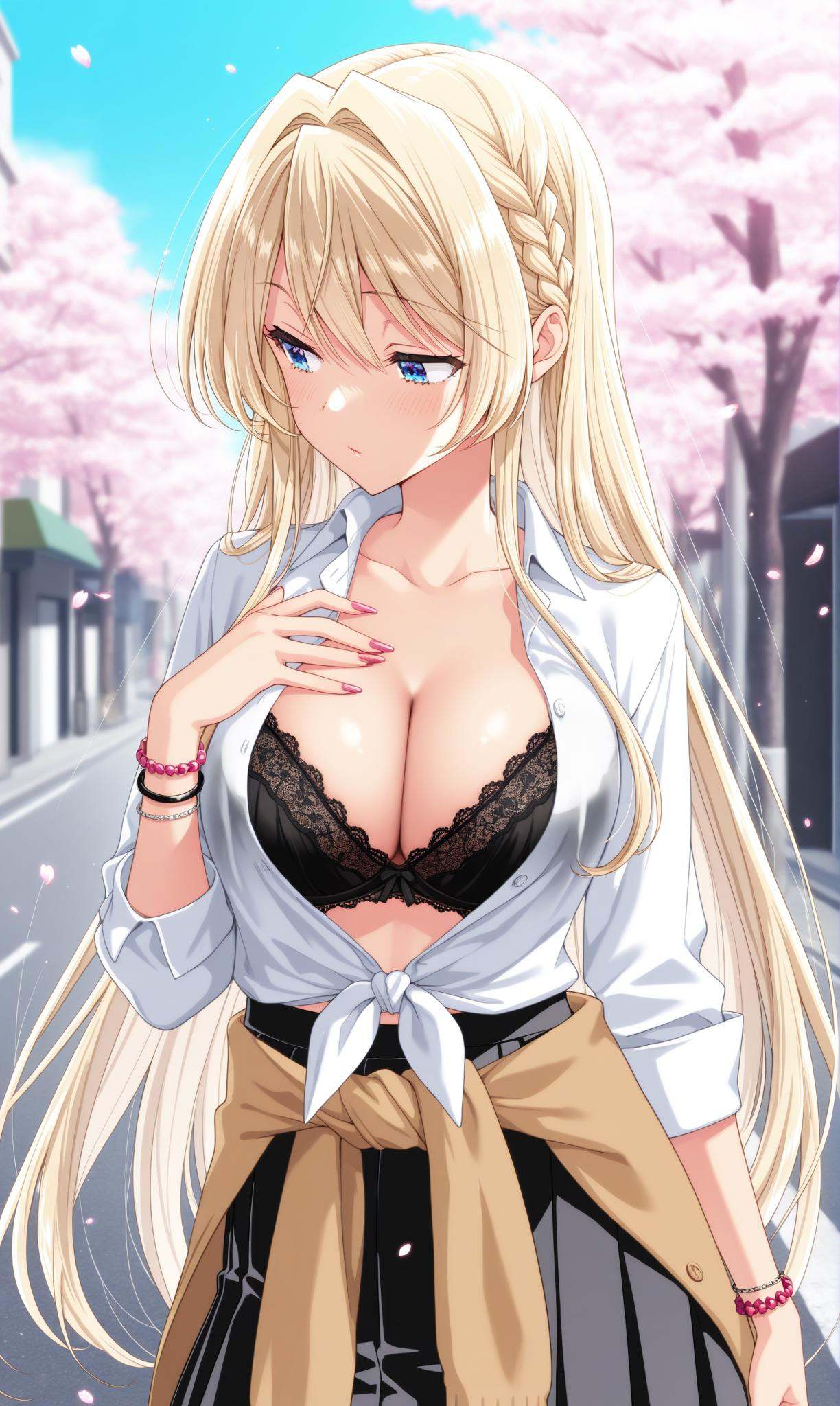ouzuka mai,  blue eyes,  blonde hair on Tensor.Art