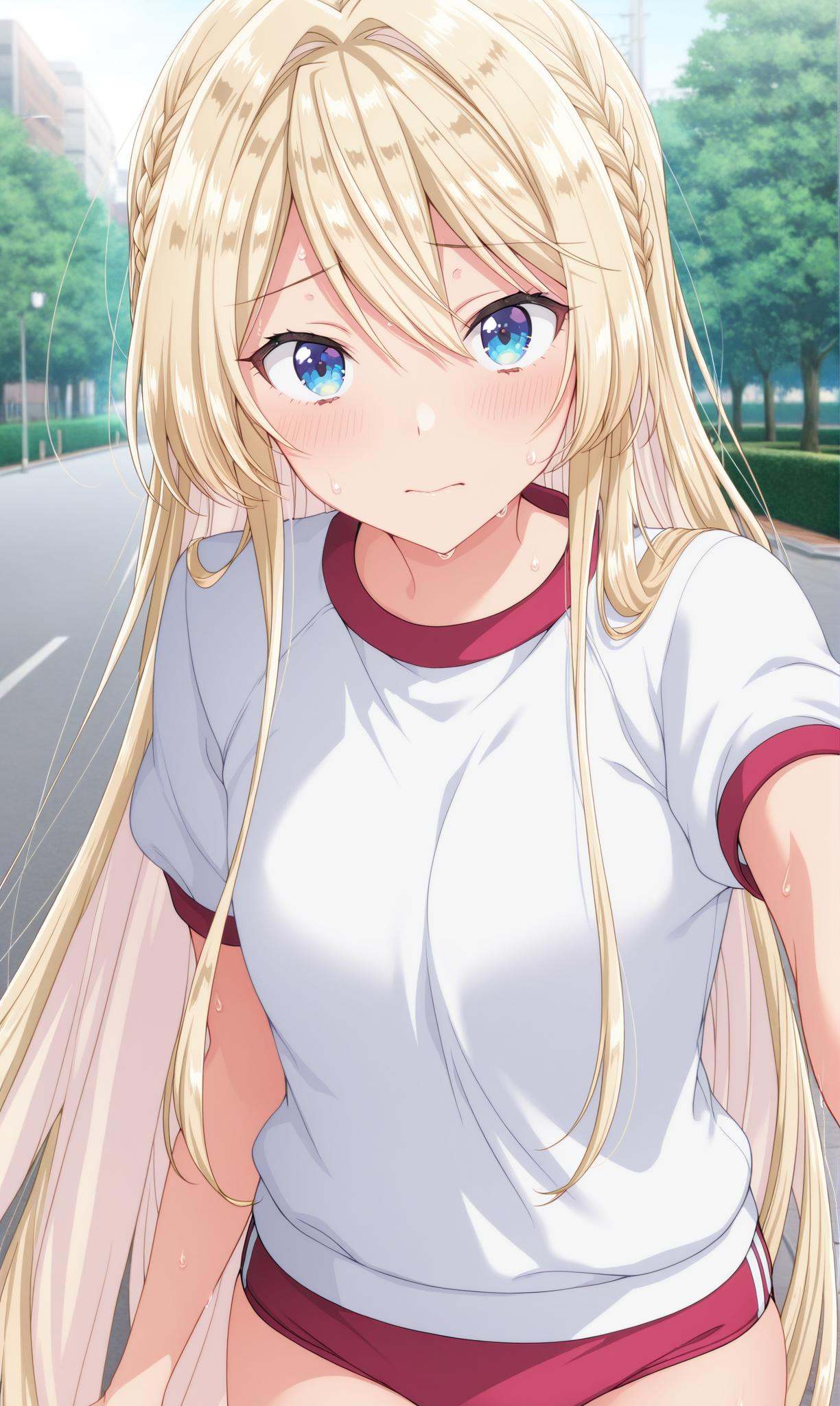 ouzuka mai,  blue eyes,  blonde hair on Tensor.Art