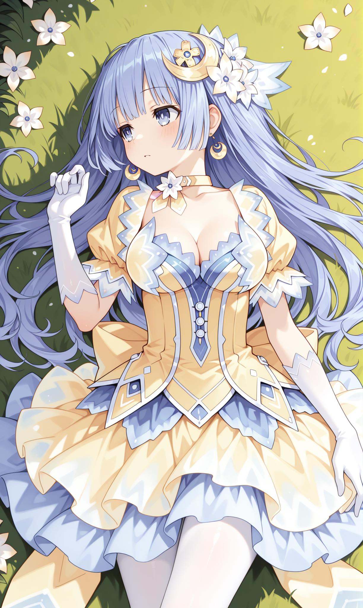 blue eyes,  long hair,  blue hair on Tensor.Art