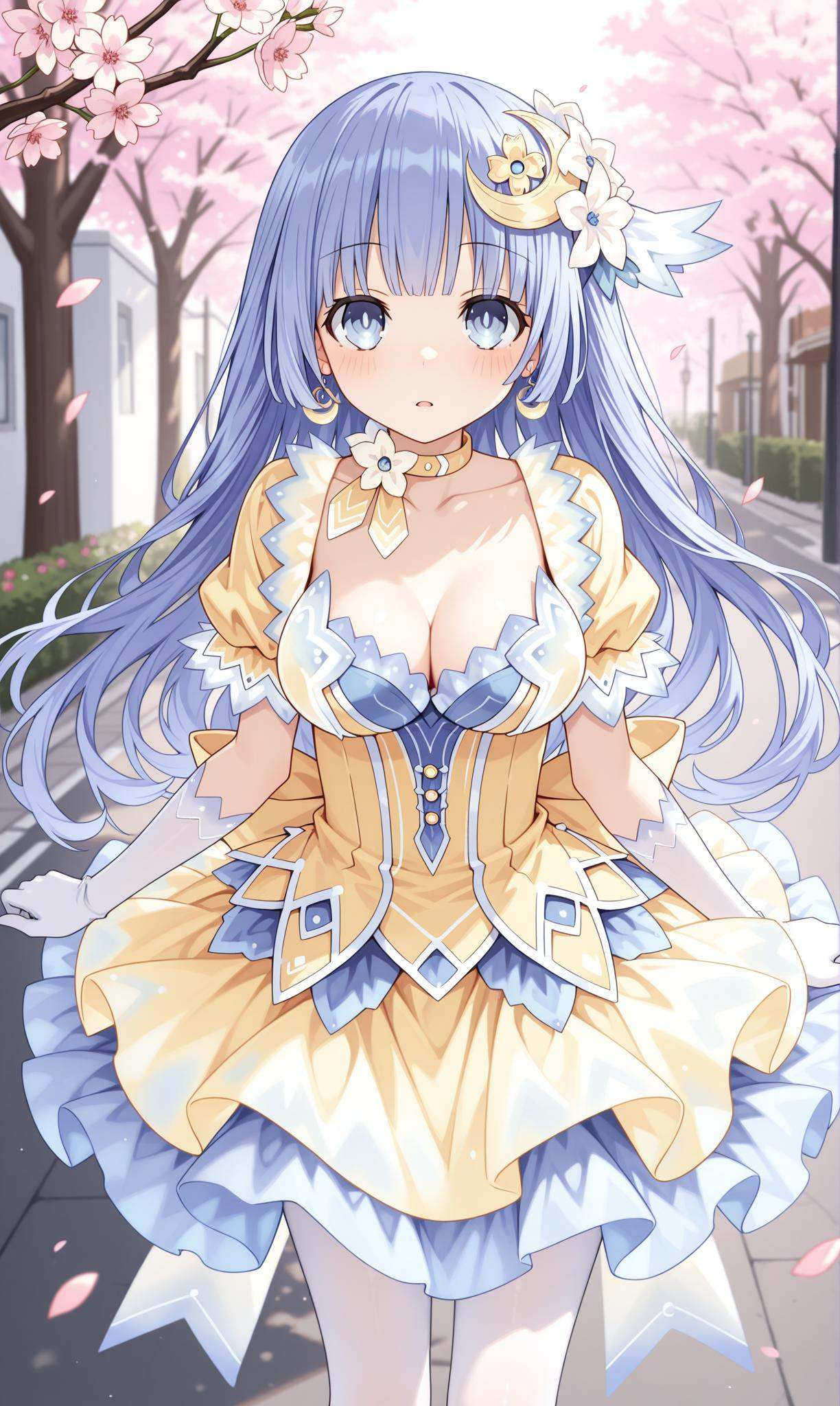 blue eyes,  long hair,  blue hair on Tensor.Art