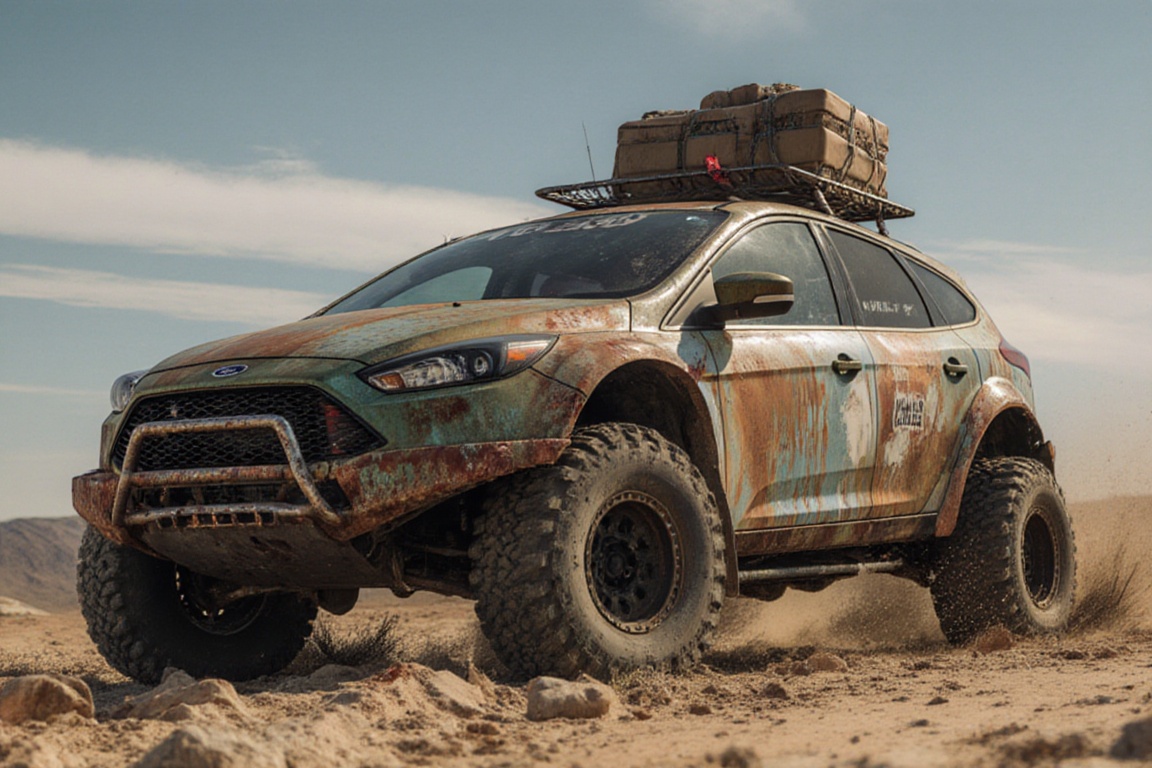 Ford focus wagon,  sandy shores,  crossout on Tensor.Art