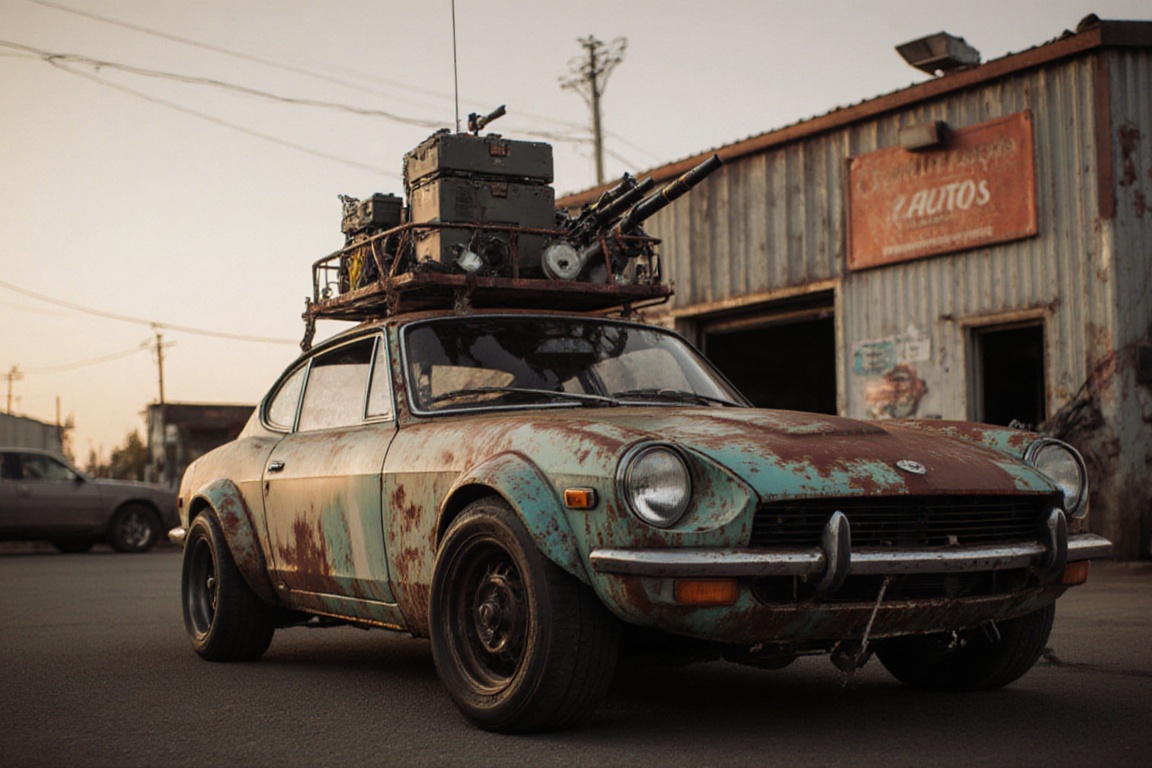masda miata,  automaticaly **** machinegun on the roof,  sunday on Tensor.Art
