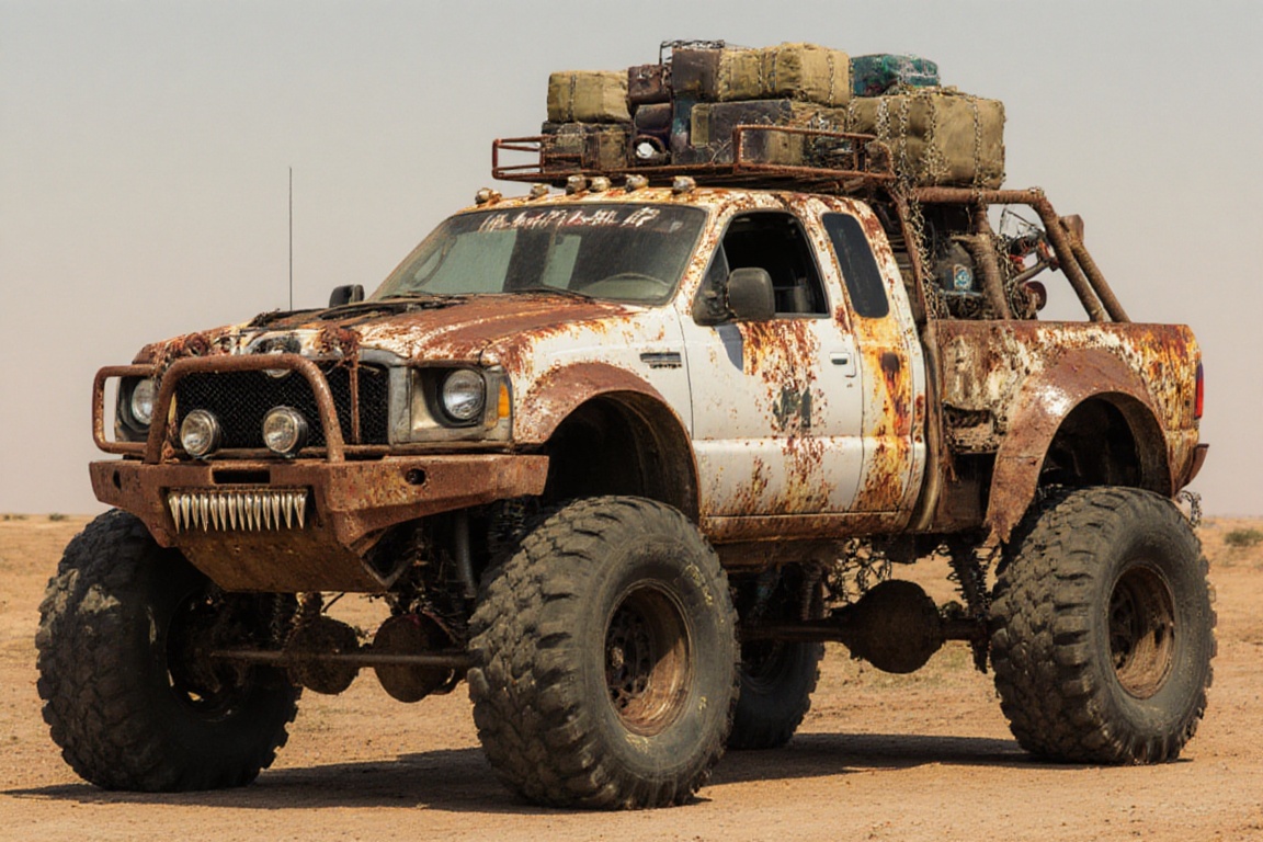 Matiz ,  monster truck wheels,  crossout on Tensor.Art