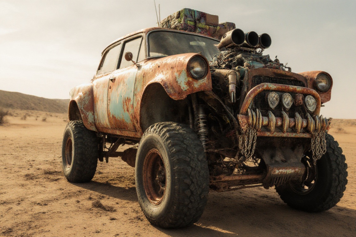 Matiz ,  monster truck wheels,  crossout on Tensor.Art