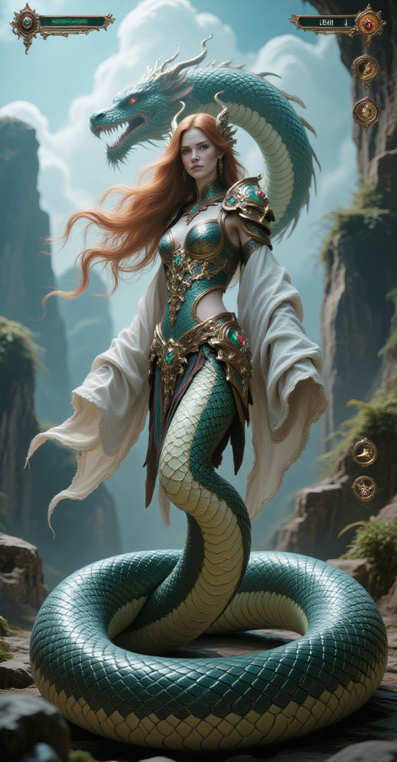 Ultra-realistic cinematic,  Monster Hunter In-Game Environment,  Featuring Lamia on Tensor.Art
