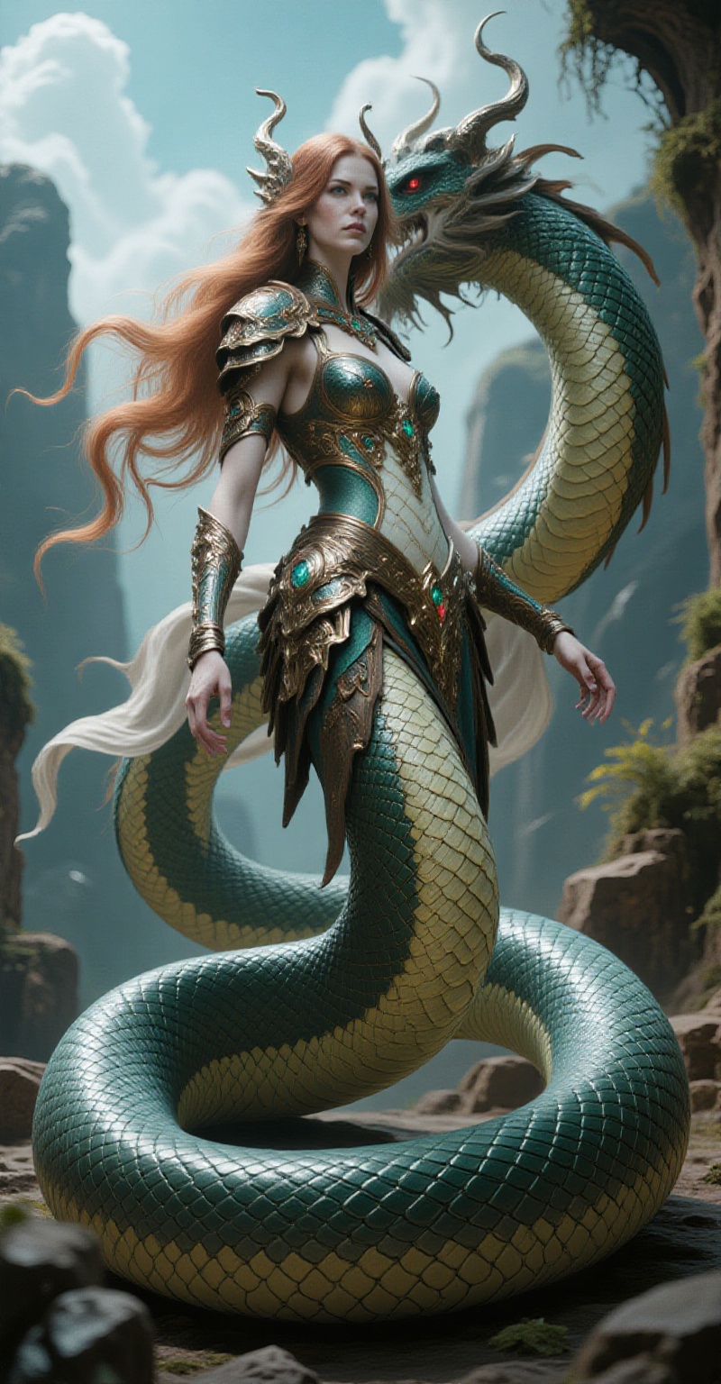 Ultra-realistic cinematic,  Monster Hunter In-Game Environment,  Featuring Lamia on Tensor.Art