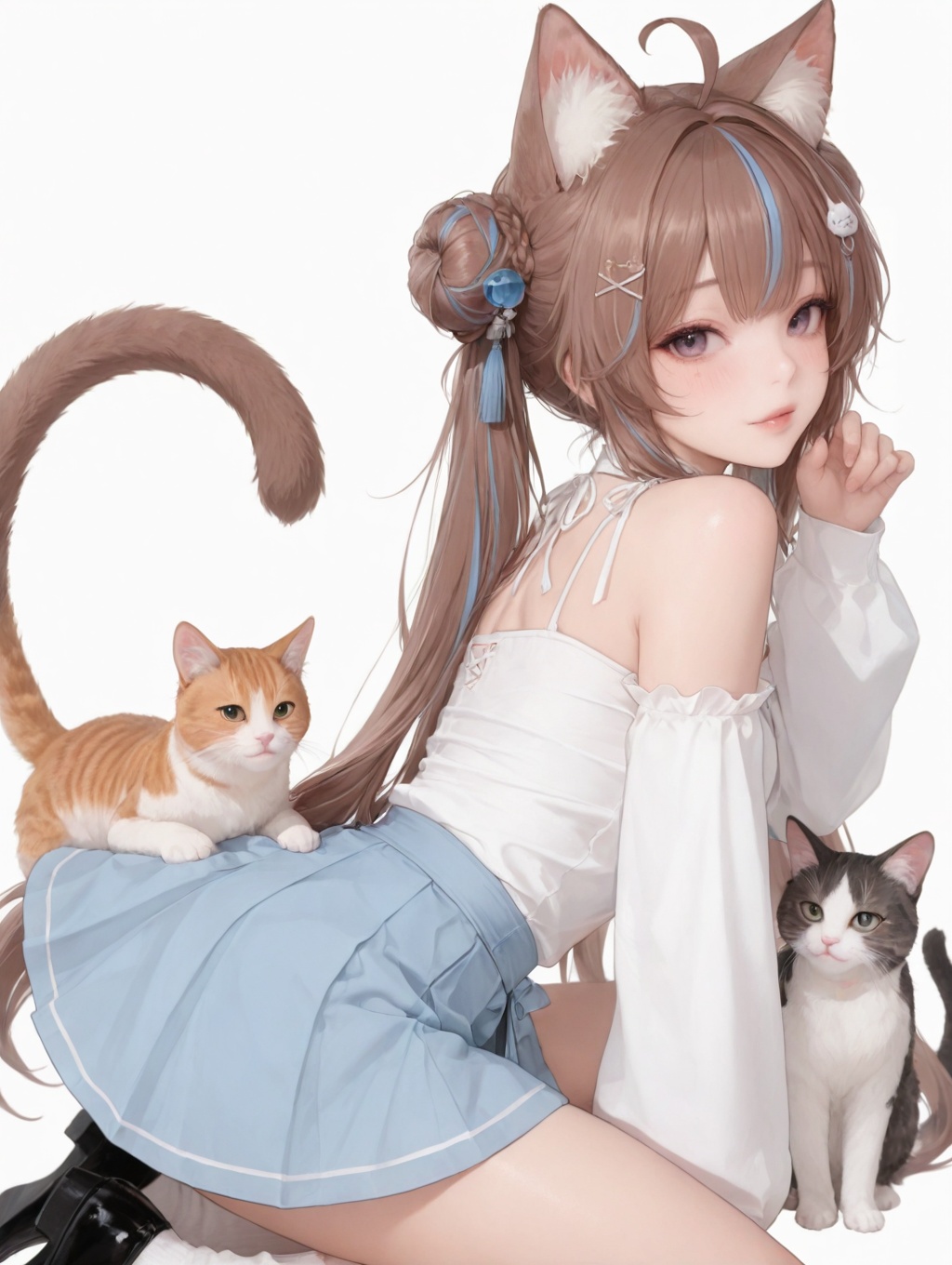 looking at viewer,  blush,  bangs on Tensor.Art