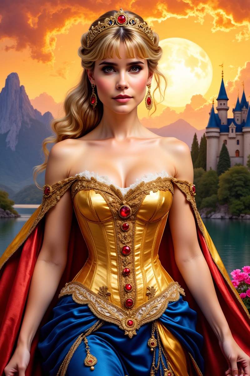 Color Ink Art Style Digital painting,  Alison Lohman,  a Artgerm and Boris Vallejo Painting on Tensor.Art