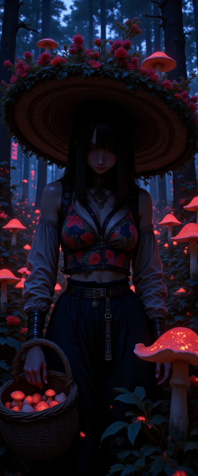 character : woman,  solo,  giant straw hat on Tensor.Art