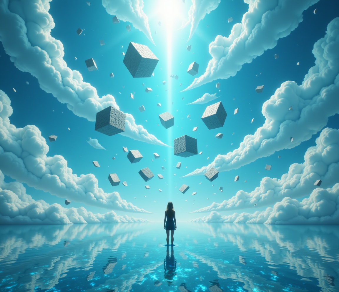 cinematic film still CyberRealisticPony_POSV1A vast expanse of sky stretches overhead,  painted in a serene gradient of az...