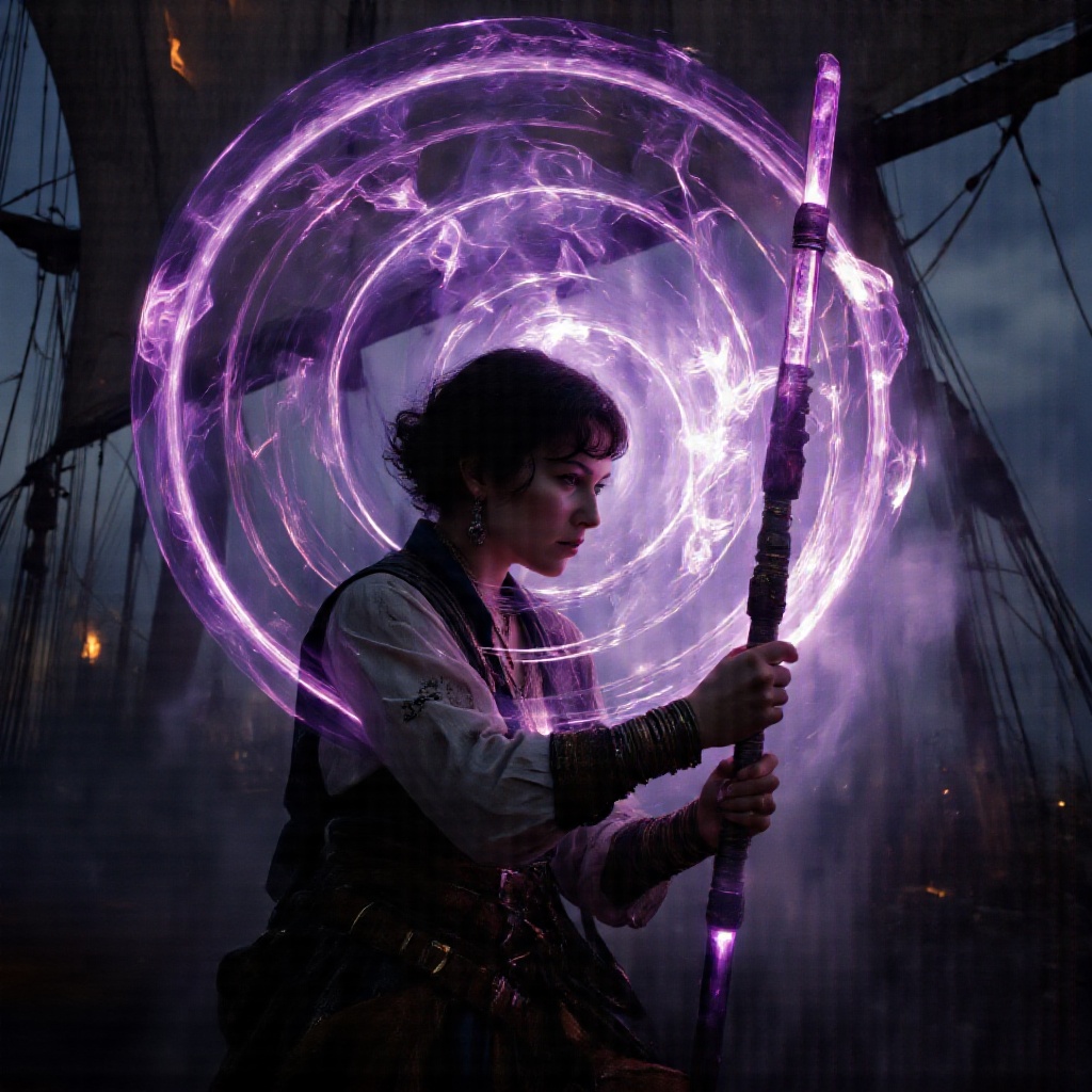 cinematic film still Thought for 26 secondsA totally different flavor of arcane swashbuckler—yet she’d hold her own opposi...