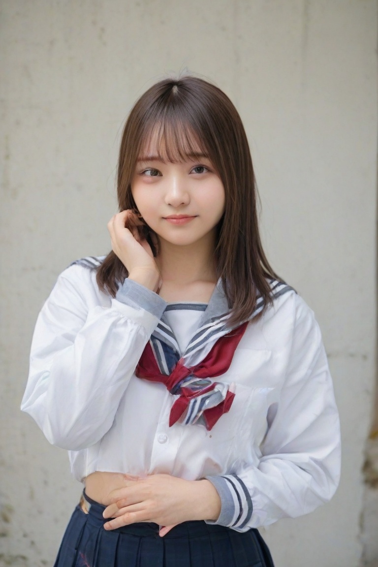 1girl,  solo,  Japanese high school girl on Tensor.Art