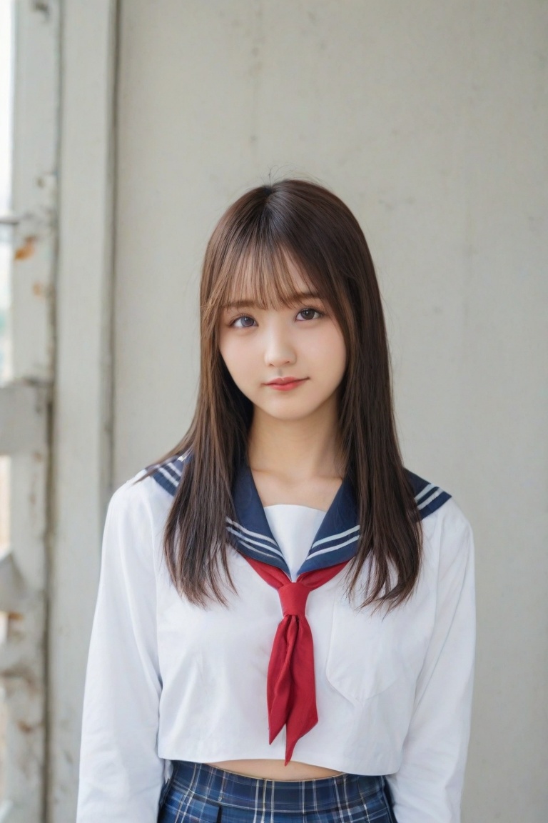 1girl,  solo,  Japanese high school girl on Tensor.Art