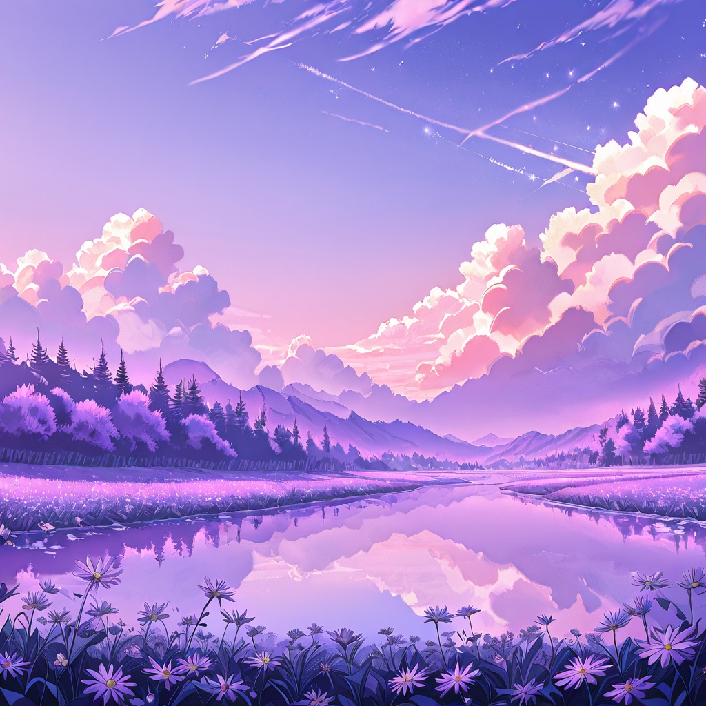 sunrise,  misty mountains,  river on Tensor.Art