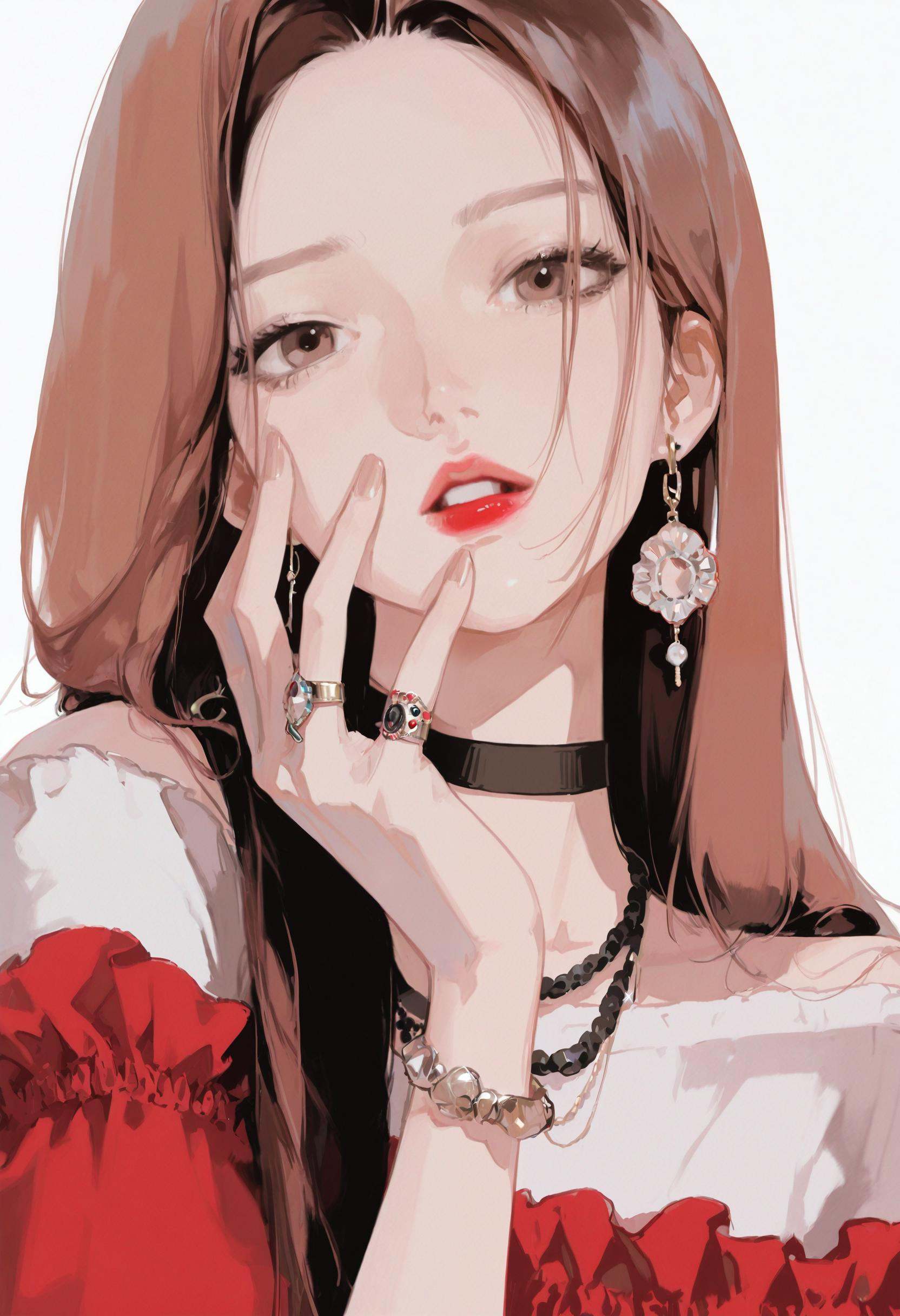 1girl,  jewelry,  solo on Tensor.Art