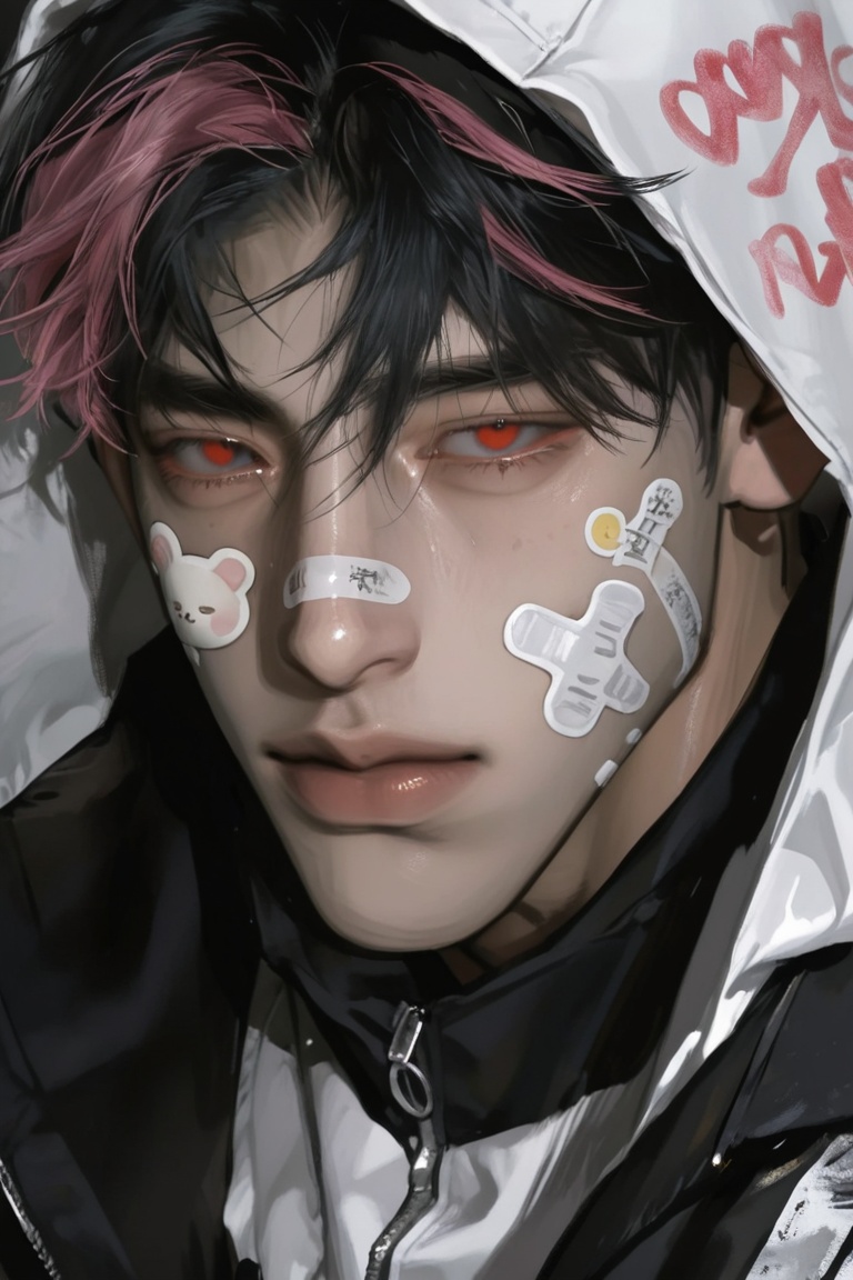 )),  red eyes,  1boy on Tensor.Art