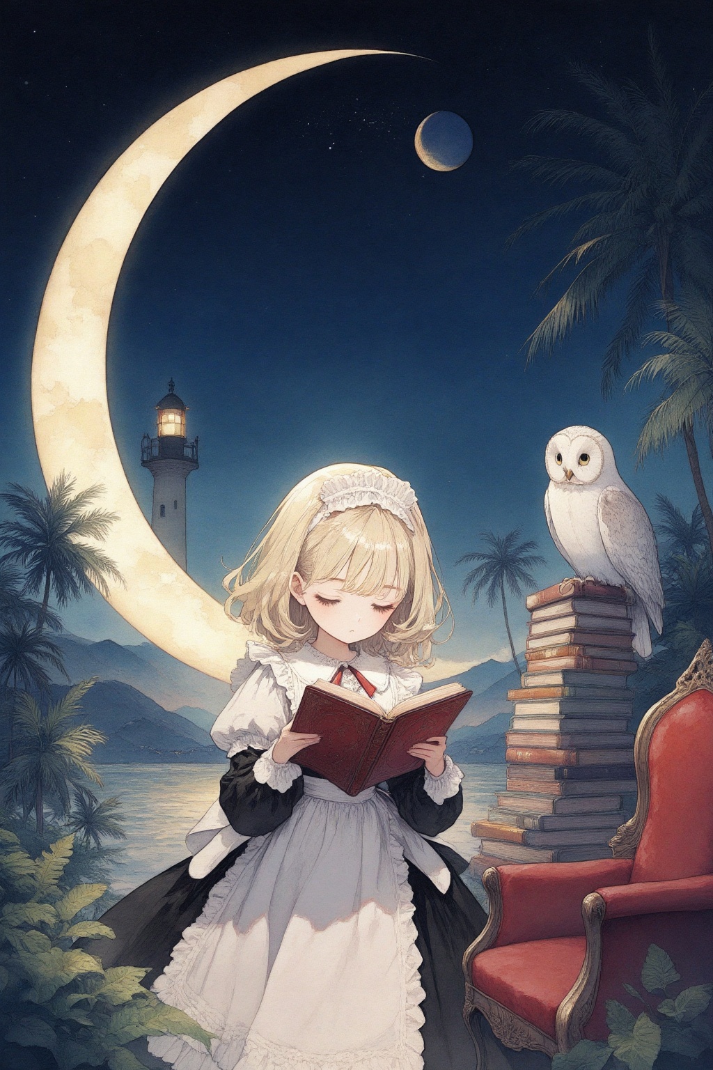1girl,  aesthetic,  anime-style illustration of a young woman with blonde hair on Tensor.Art
