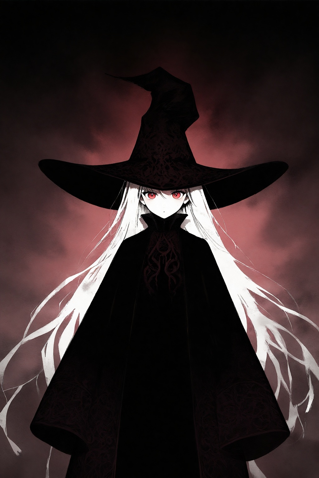 In this captivating digital art piece by the artist banned artist muryotaro,  a solitary figure stands in silhouette again...