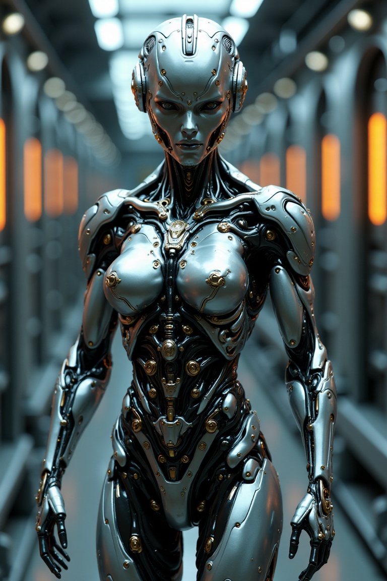Biohumanoid,  ultra-detailed,  intricate biomechanical features on Tensor.Art