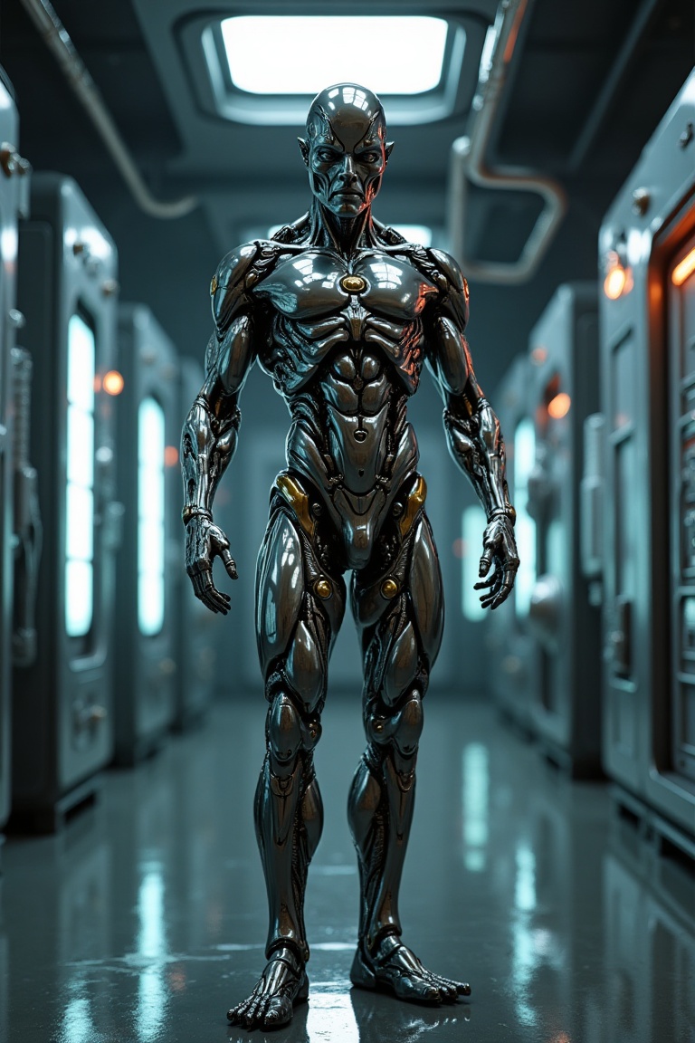 Biohumanoid,  ultra-detailed,  intricate biomechanical features on Tensor.Art