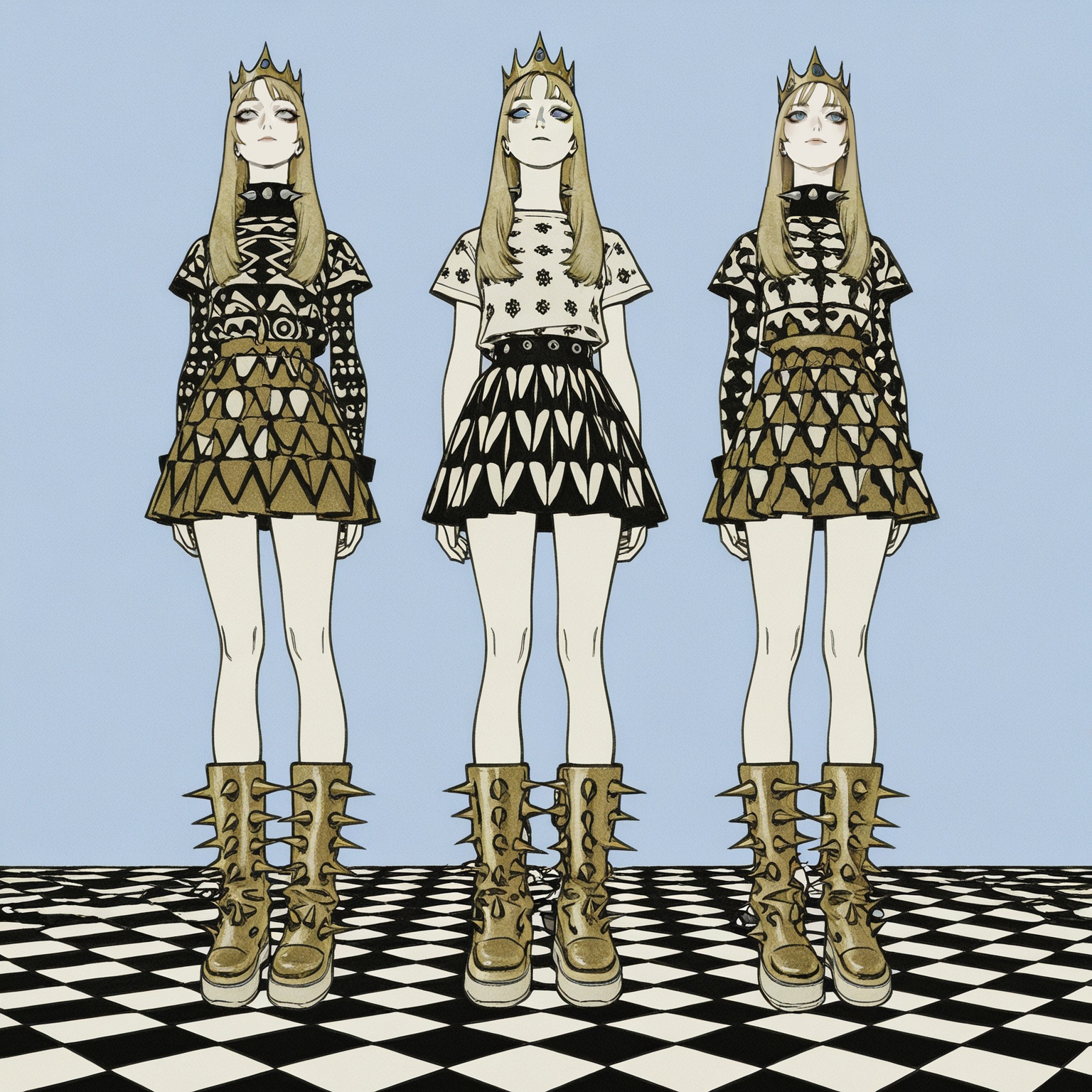 cz3schk,  3girls,  blue eyes on Tensor.Art
