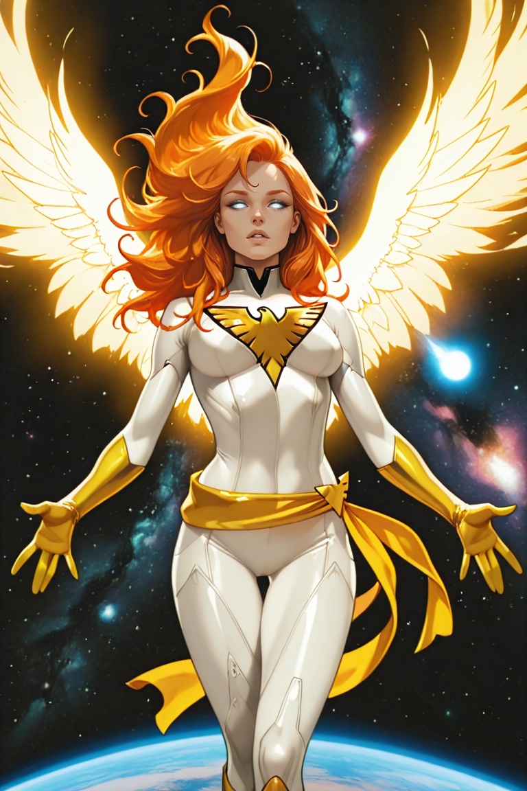 WhitePhoenix,  1girl,  glowing on Tensor.Art