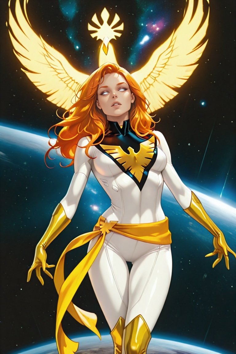WhitePhoenix,  1girl,  glowing on Tensor.Art