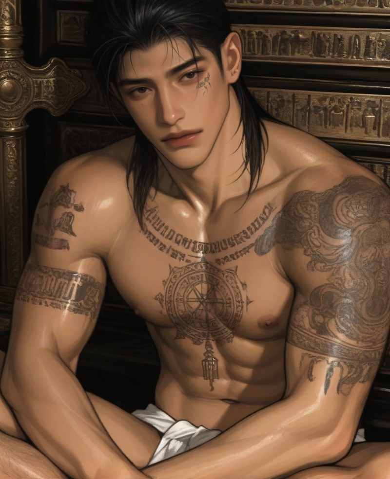 solo,  1 man,  Black hair on Tensor.Art