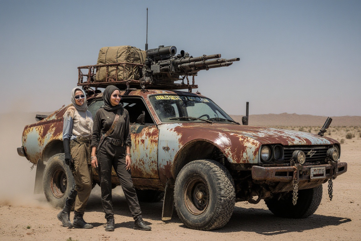 armored wasteland car,  large offroad wheels,  automatic **** machine gun on Tensor.Art