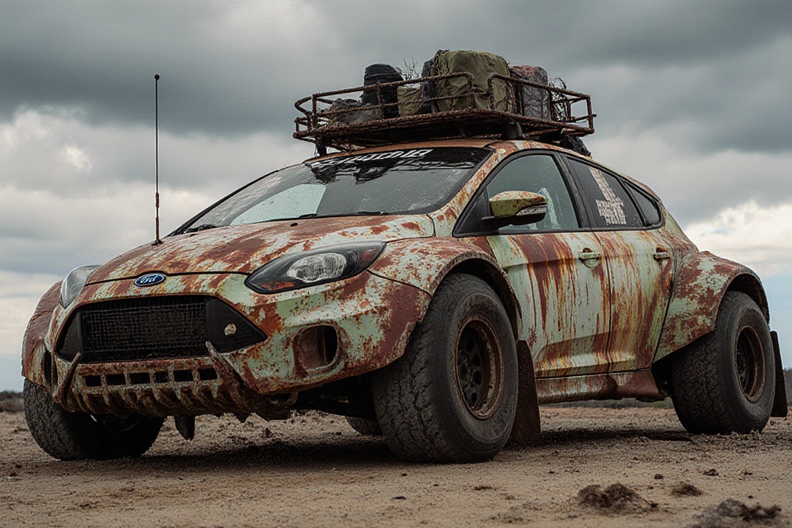 Ford focus wagon,  sandy shores,  crossout on Tensor.Art