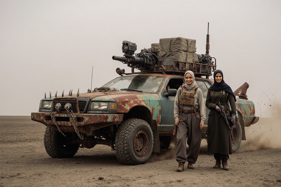 armored wasteland car,  large offroad wheels,  automatic **** machine gun on Tensor.Art