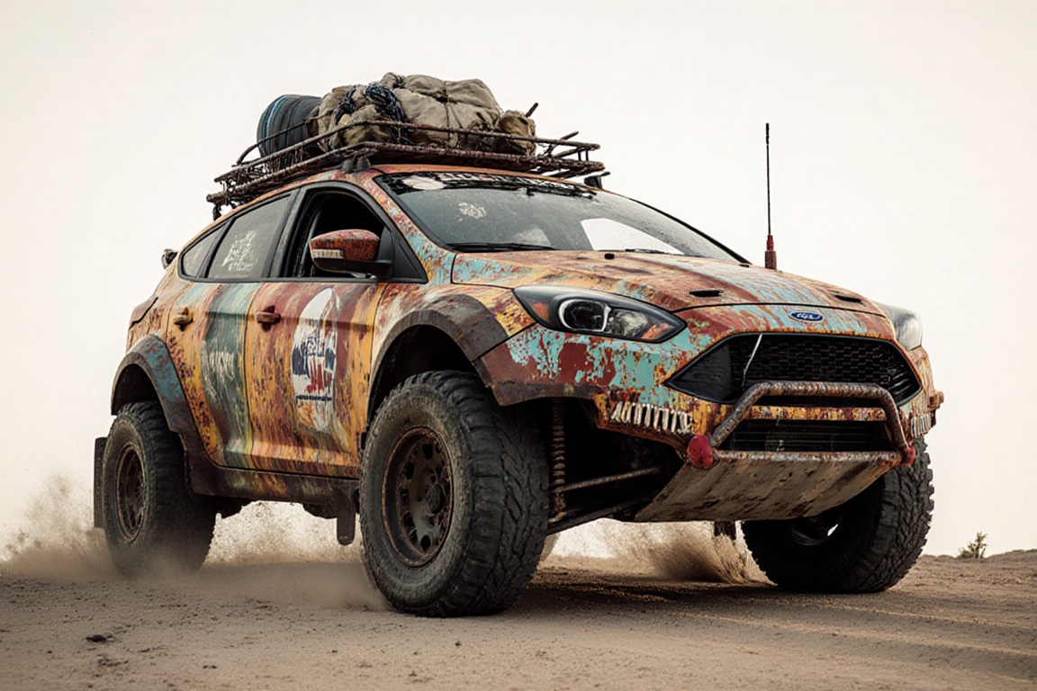 Ford focus wagon,  sandy shores,  crossout on Tensor.Art