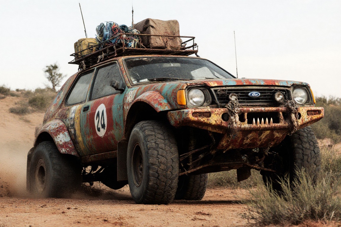 Ford focus wagon,  sandy shores,  crossout on Tensor.Art