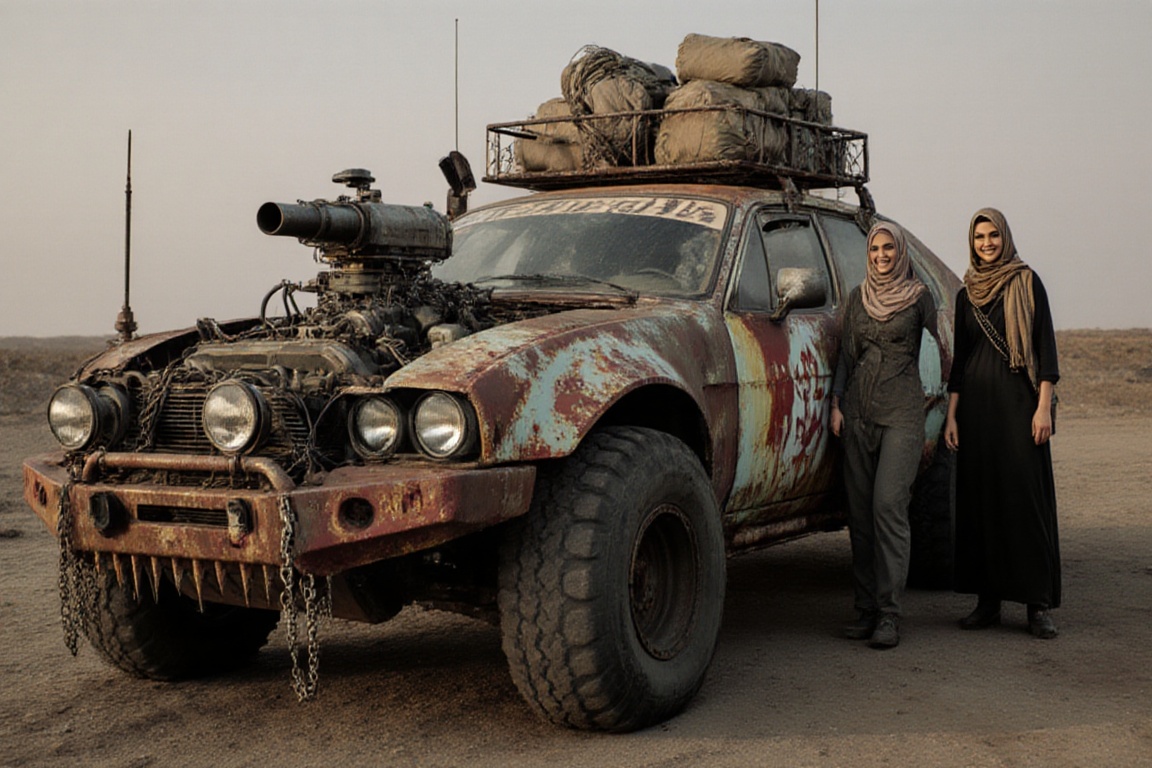 armored wasteland car,  large offroad wheels,  automatic **** machine gun on Tensor.Art