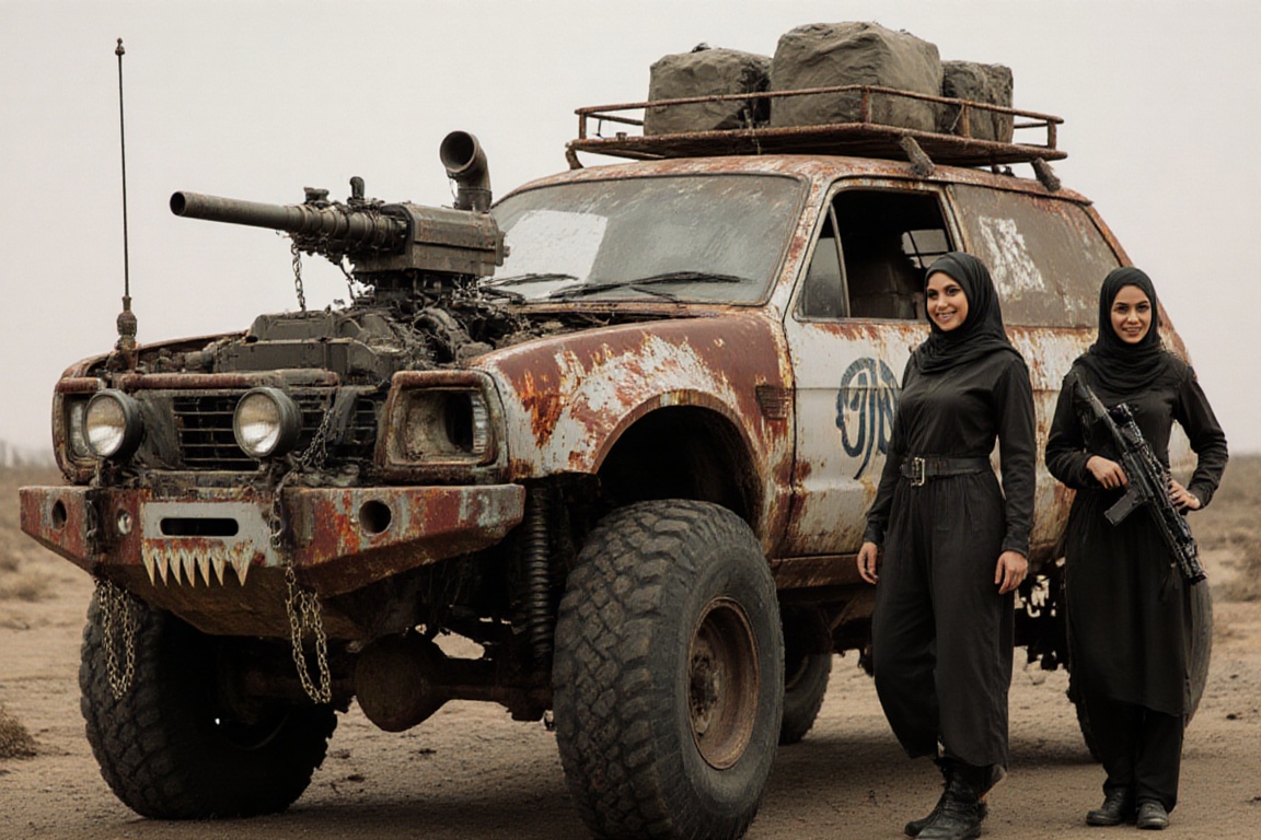 armored wasteland car,  large offroad wheels,  automatic **** machine gun on Tensor.Art