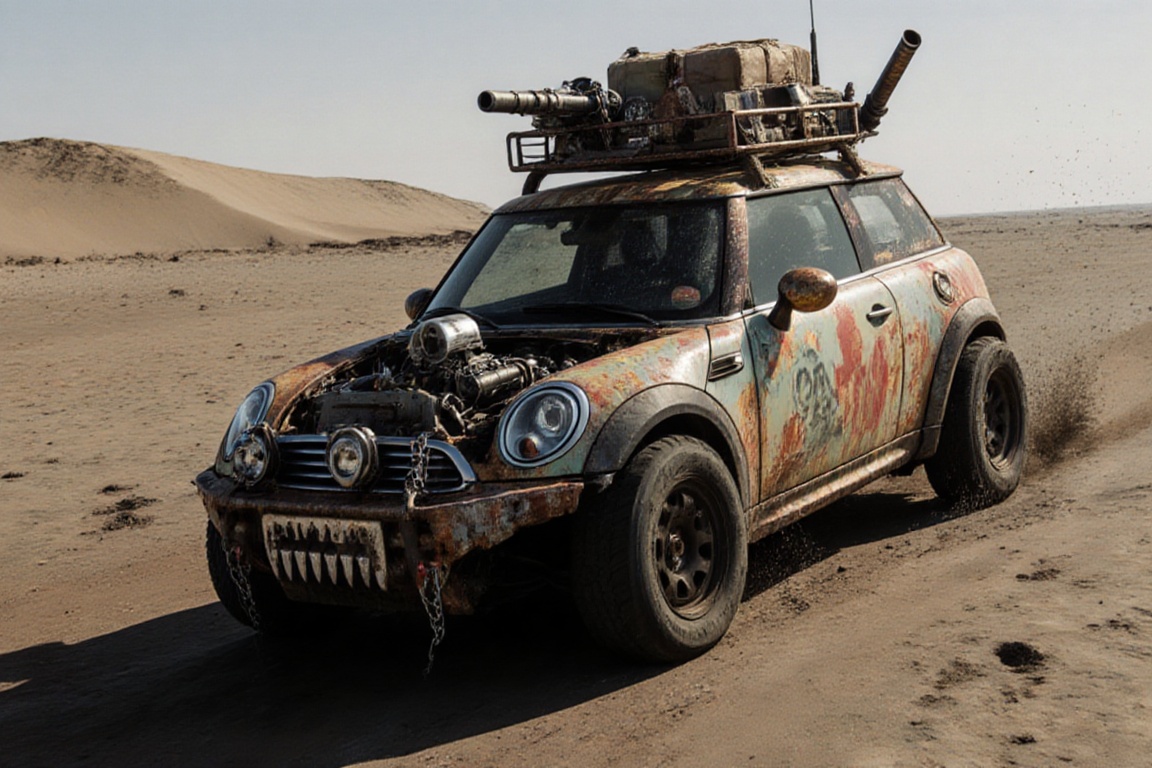 mini cooper ,  sandy shores,  crossout on Tensor.Art