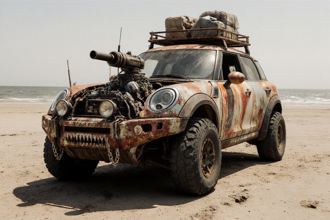 mini cooper ,  sandy shores,  crossout on Tensor.Art