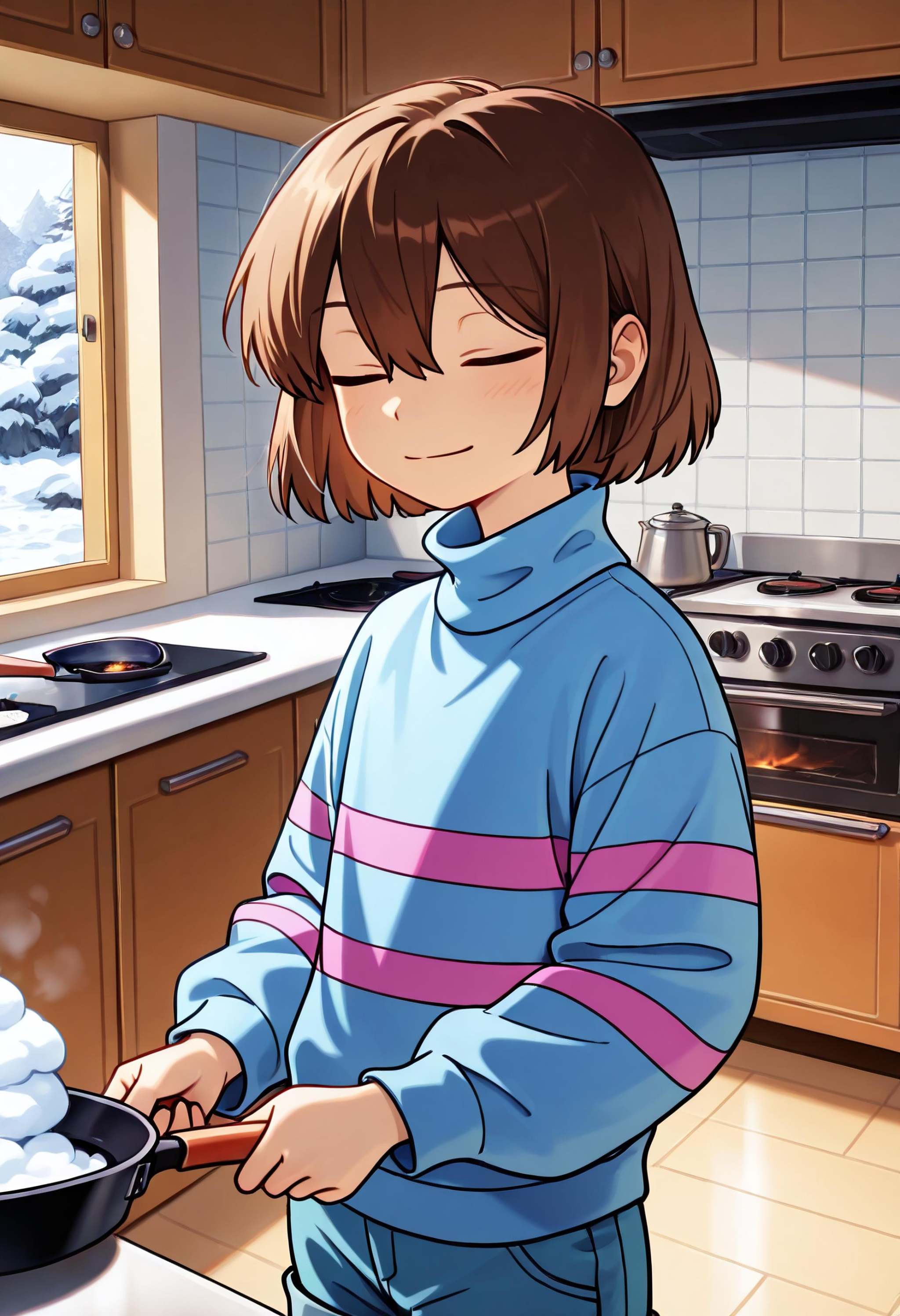 1 girl,  short hair,  purple outfit on Tensor.Art