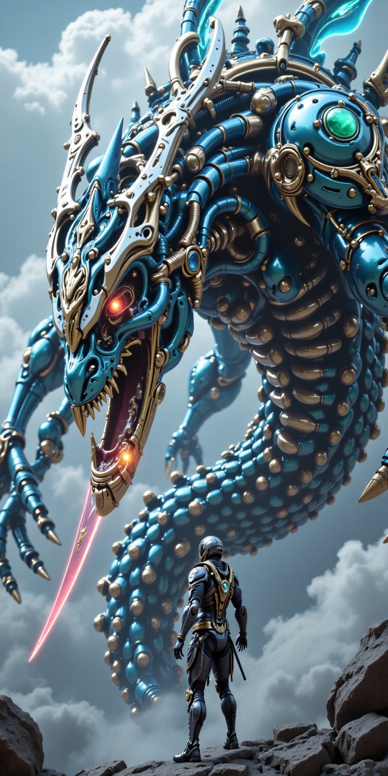 HYPER REALISTIC,  ultra-detailed 3D cinematic render,  colossal humanoid mecha standing on the armored on Tensor.Art