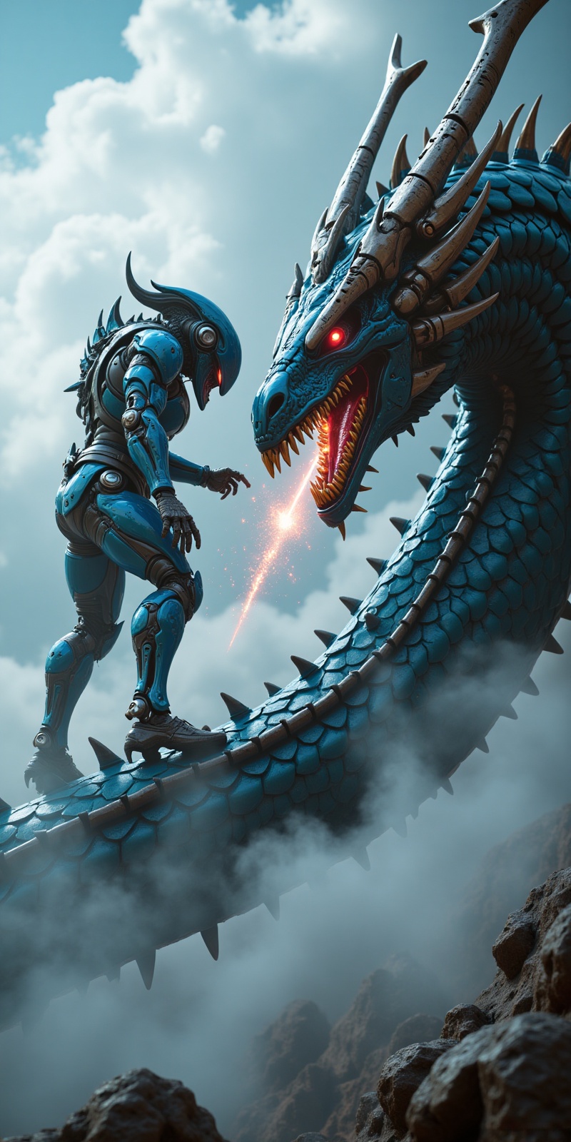 HYPER REALISTIC,  ultra-detailed 3D cinematic render,  colossal humanoid mecha standing on the armored on Tensor.Art