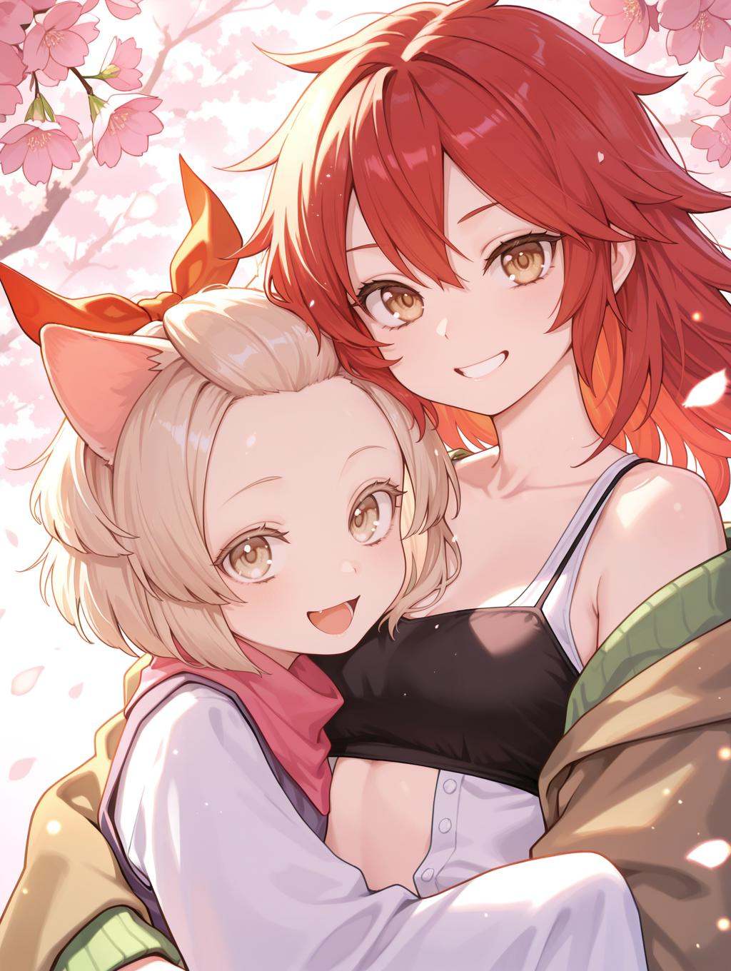 2girls,  smile,  open mouth on Tensor.Art