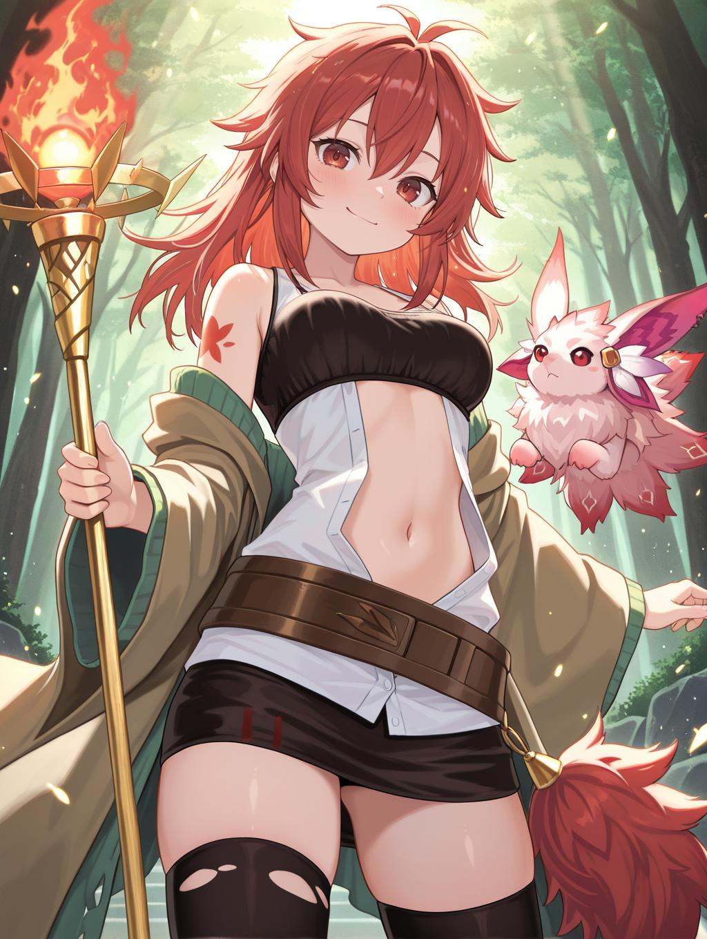 1other,  1girl,  navel on Tensor.Art