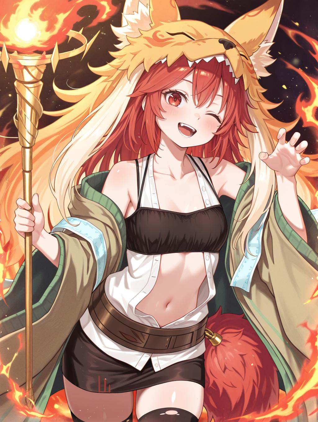 alternate costume,  1girl,  one eye closed on Tensor.Art
