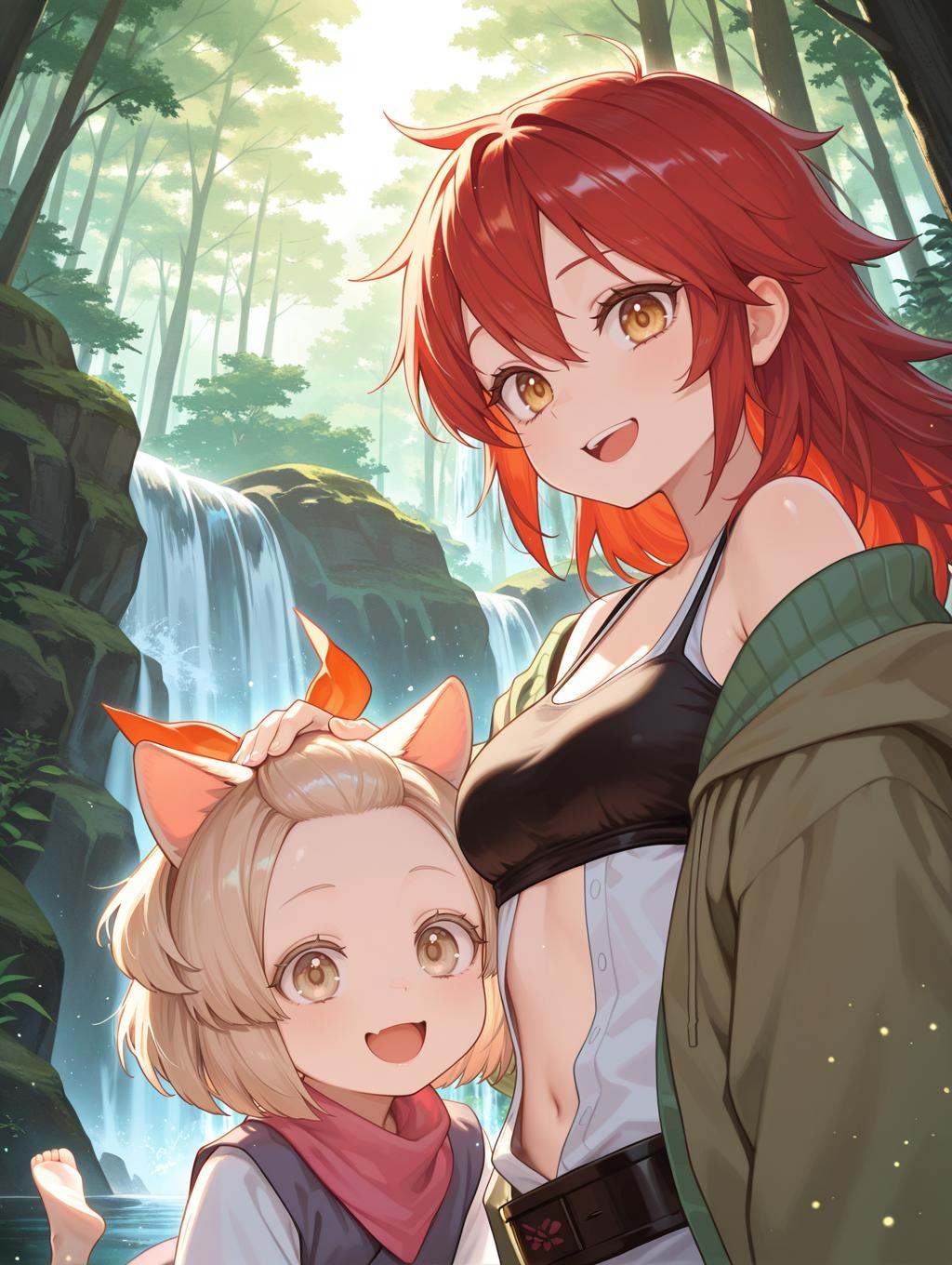 2girls,  open mouth,  smile on Tensor.Art