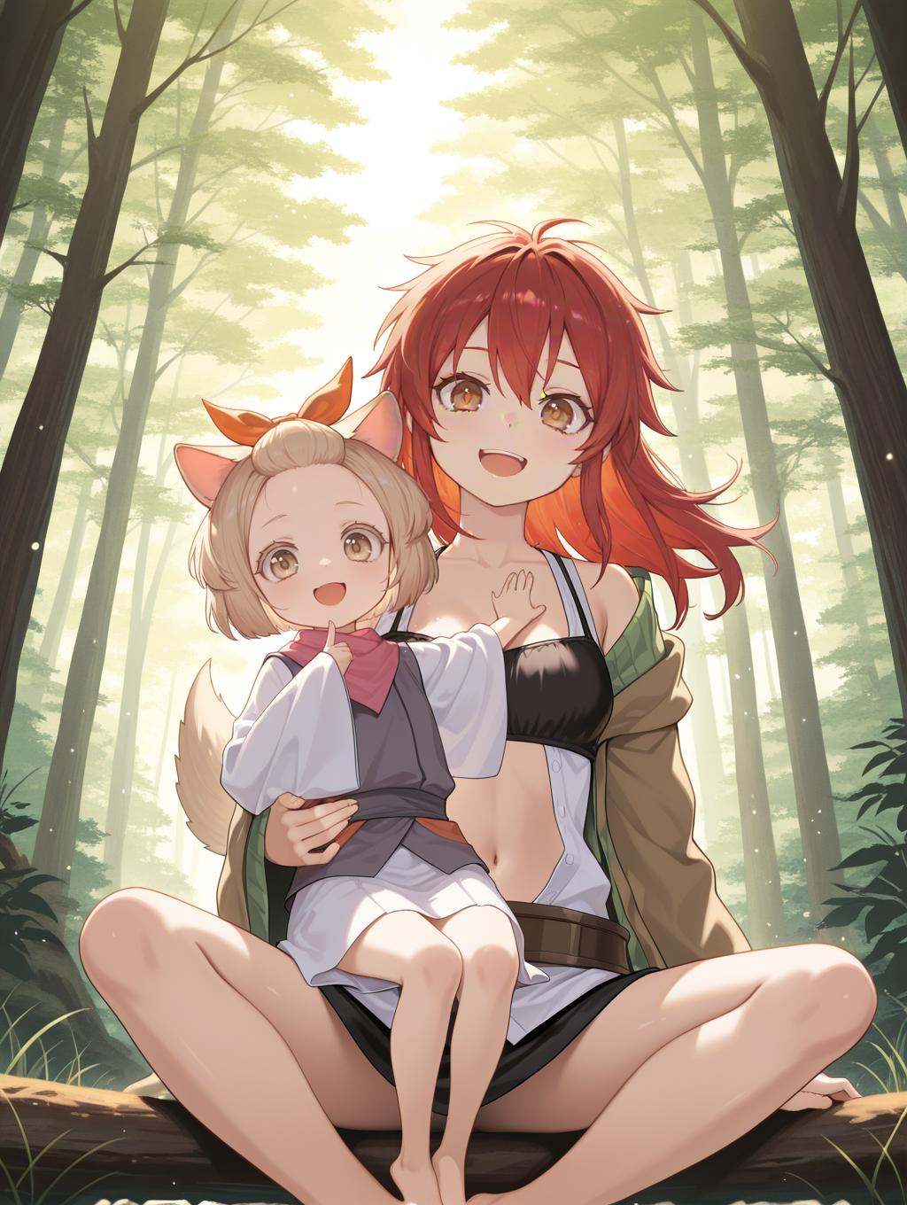2girls,  open mouth,  smile on Tensor.Art